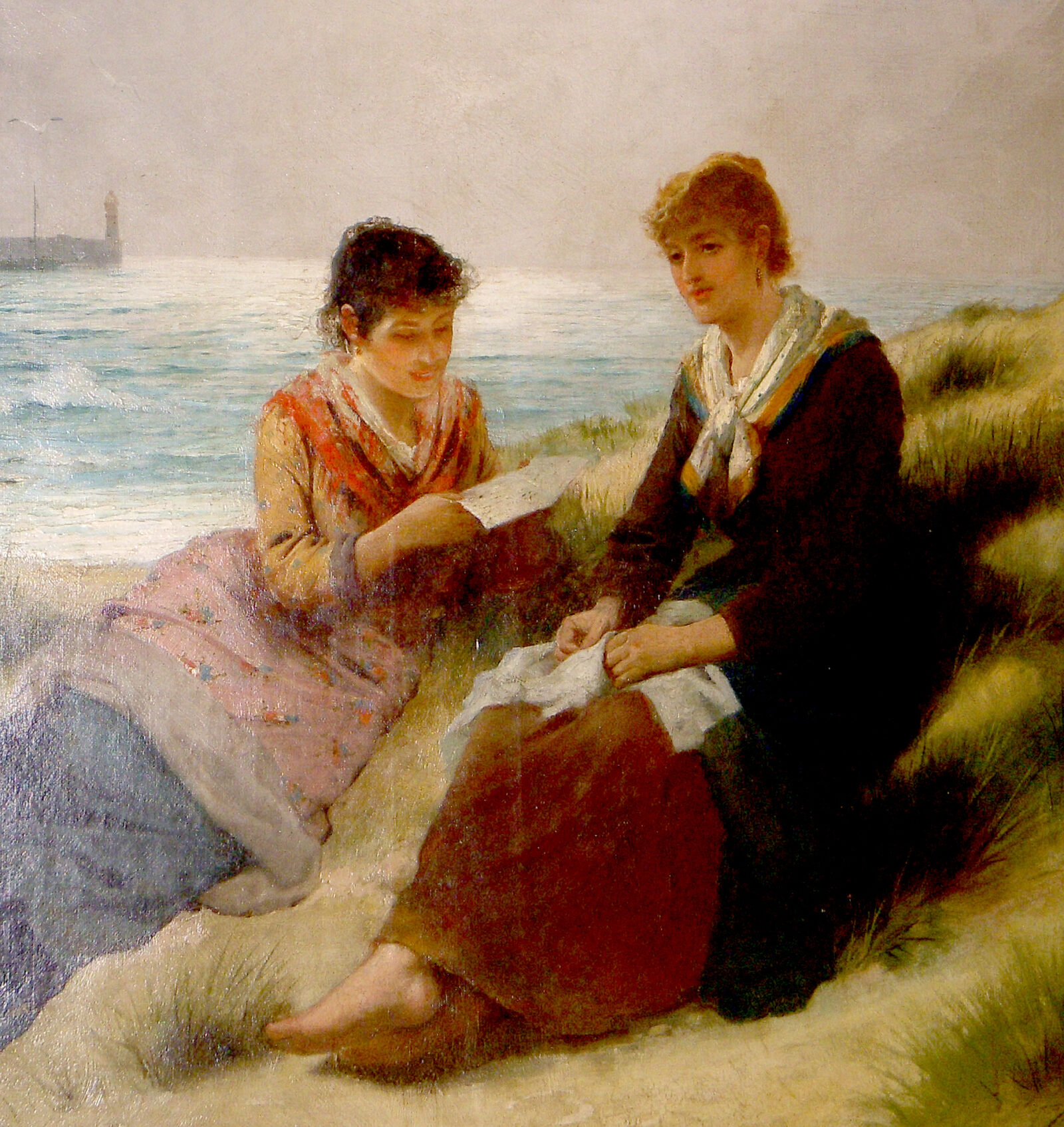 Escena costumbrista firmada R. Kemm, siglo XIX